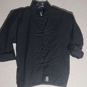 Bold look style jacket shirt size 0 black martial arts